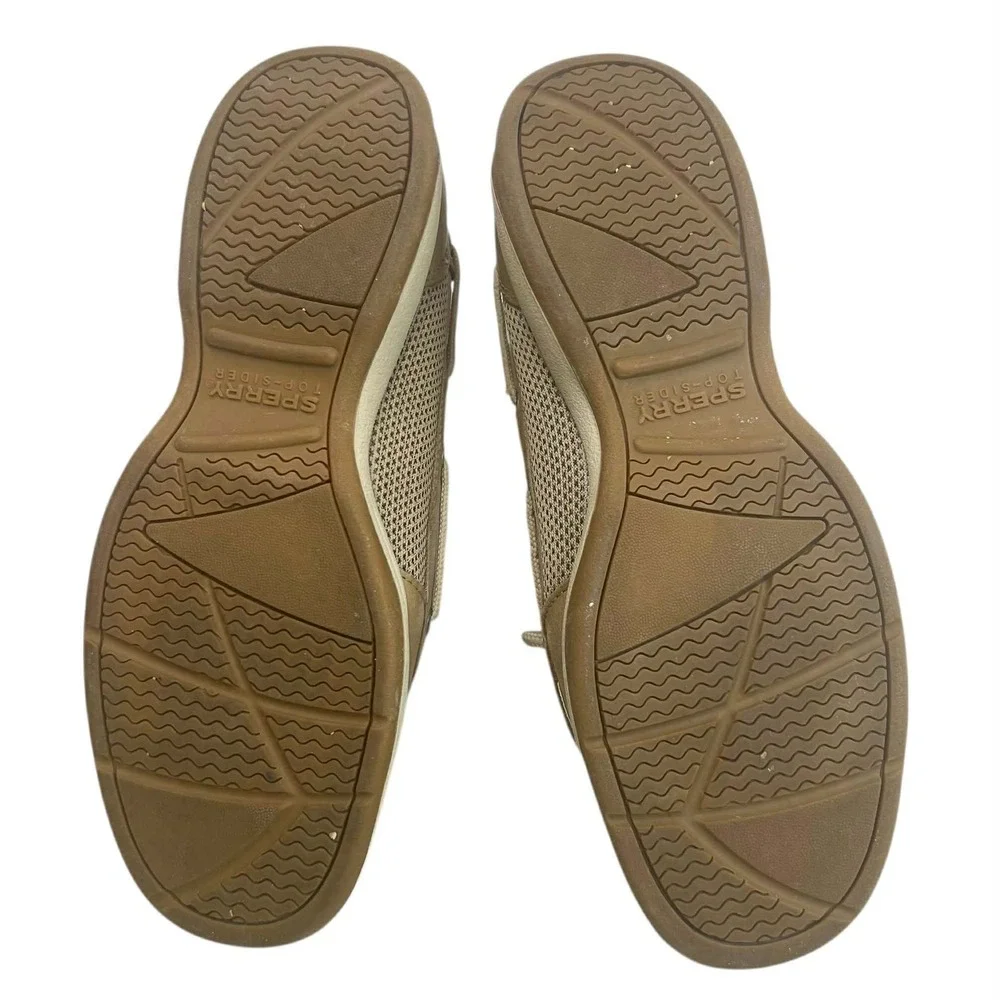 Sperry‎ Top Sider Boat Shoes Tan Leather Mesh Comfort Women's Size 8.5